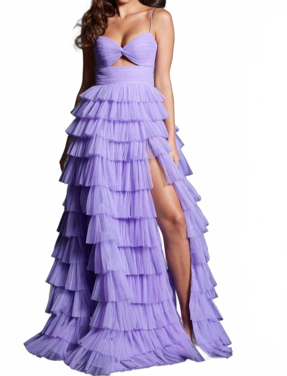 NEW JOVANI high waist a line skirt gown in lilac